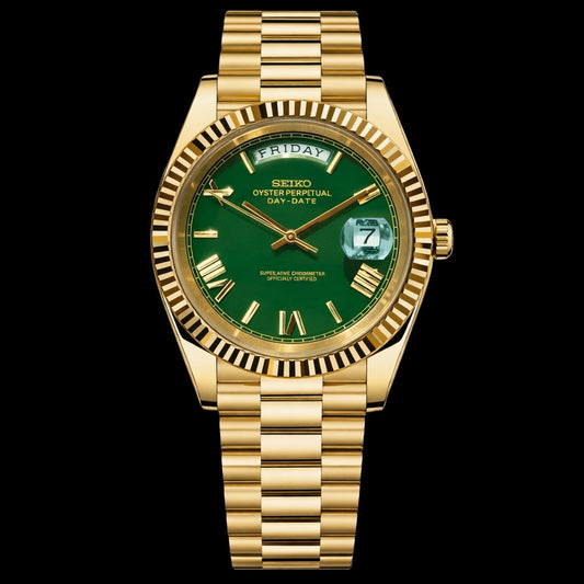 Seikojust Daydate Gold Green