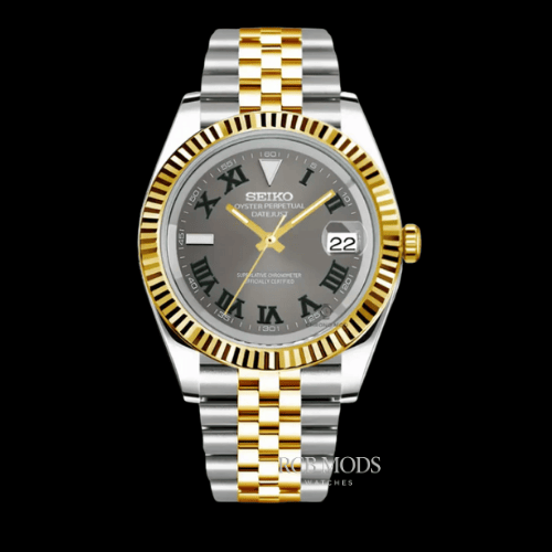 Datejust Gold Silver Grey Wimbeldon
