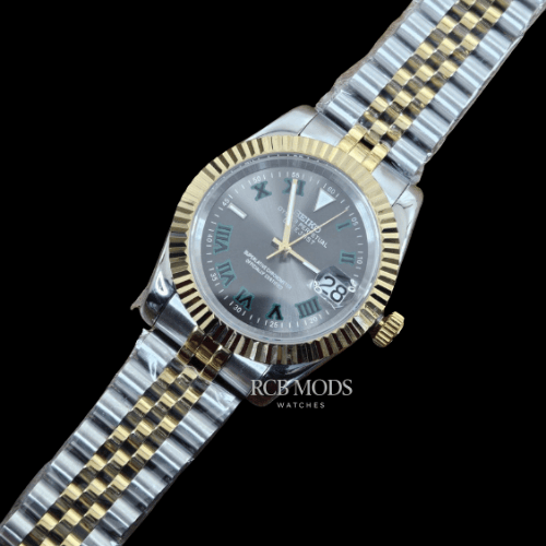 Datejust Gold Silver Grey Wimbeldon