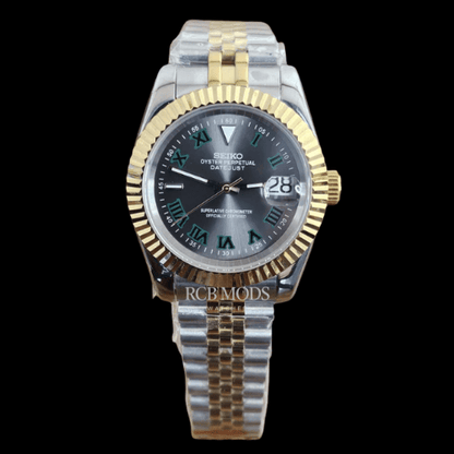 Datejust Gold Silver Grey Wimbeldon