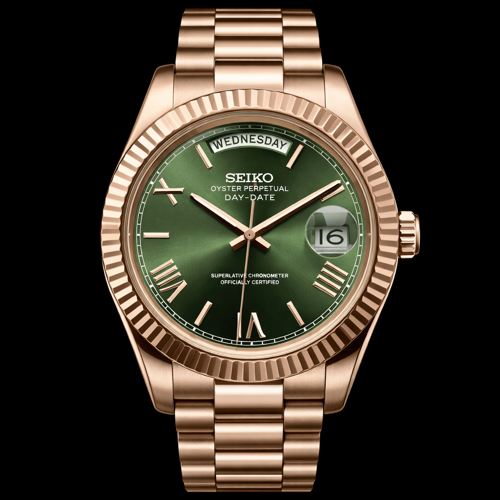 Seikojust Daydate Rose Gold Green