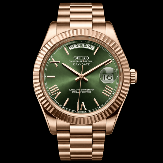 Seikojust Daydate Rose Gold Green