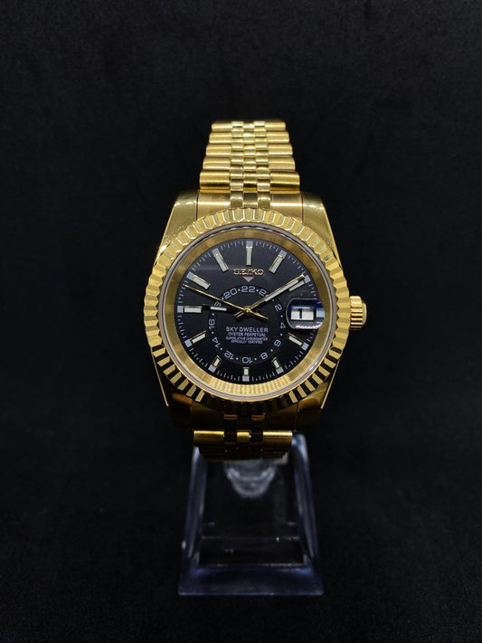 Seikojust Sky Dweller Gold Black