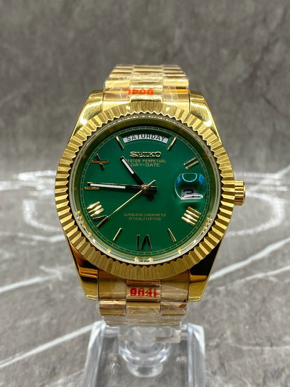 Seikojust Daydate Gold Green