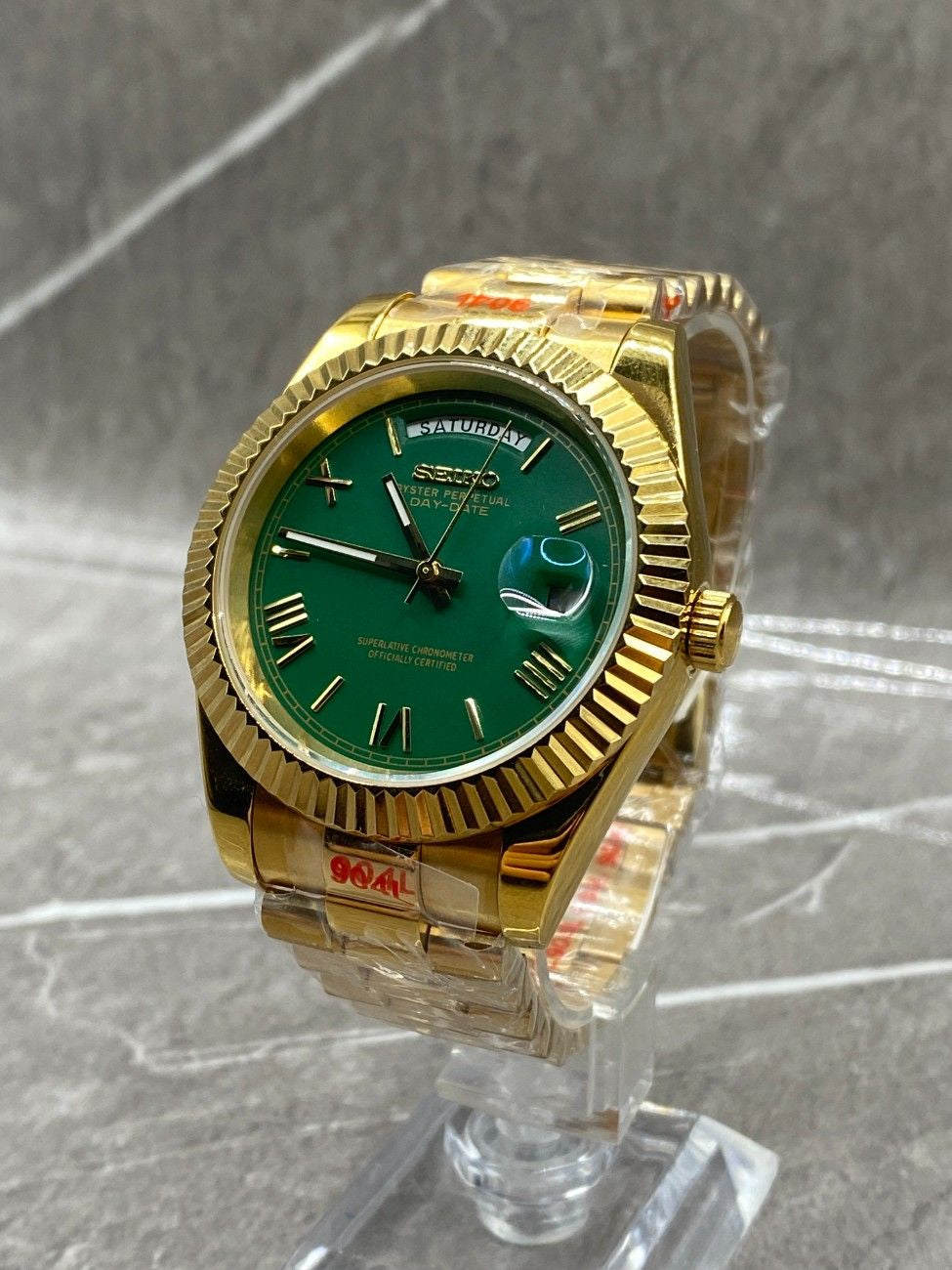 Seikojust Daydate Gold Green