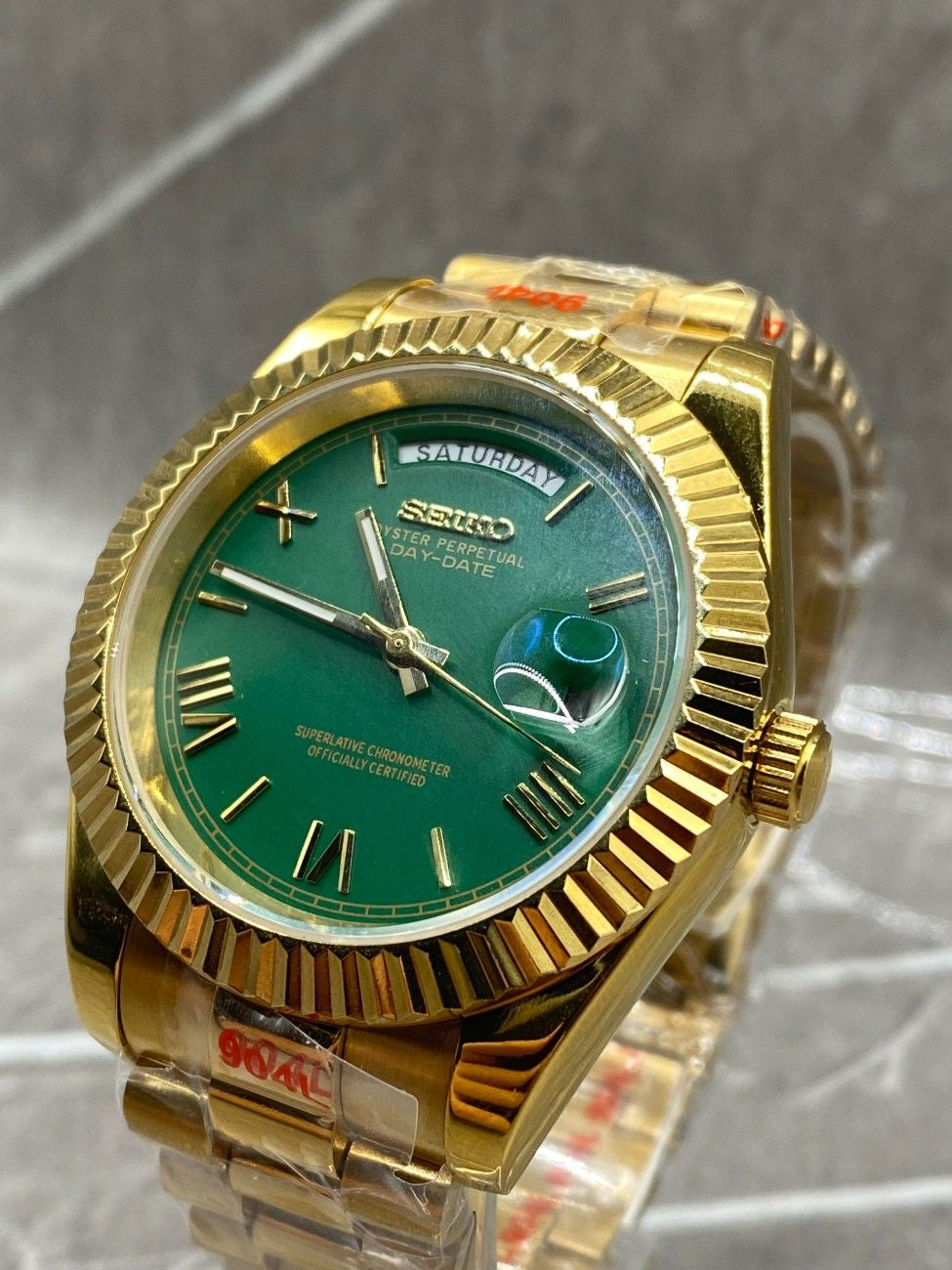 Seikojust Daydate Gold Green